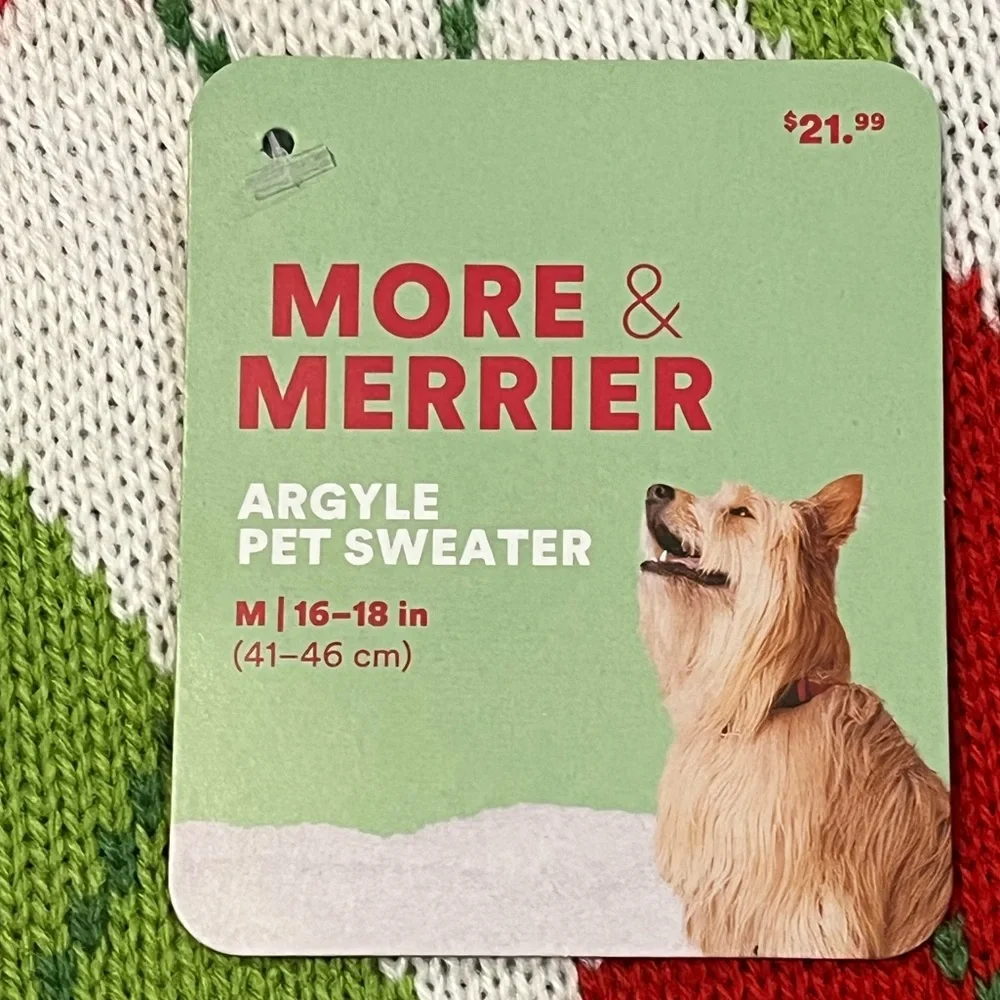More & Merrier Argyle Pet Sweater